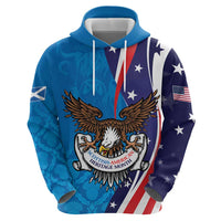Scottish-American Heritage Month Personalized Hoodie Highland Cow and USA-eagle