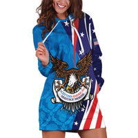 Scottish-American Heritage Month Personalized Hoodie Dress Highland Cow and USA-eagle