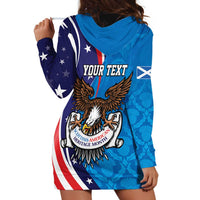 Scottish-American Heritage Month Personalized Hoodie Dress Highland Cow and USA-eagle