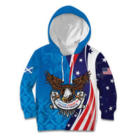 Scottish-American Heritage Month Personalized Kid Hoodie Highland Cow and USA-eagle