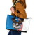 Scottish-American Heritage Month Personalized Leather Tote Bag Highland Cow and USA-eagle