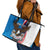 Scottish-American Heritage Month Personalized Leather Tote Bag Highland Cow and USA-eagle