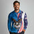 Scottish-American Heritage Month Personalized Long Sleeve Polo Shirt Highland Cow and USA-eagle