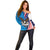 Scottish-American Heritage Month Personalized Off Shoulder Sweater Highland Cow and USA-eagle