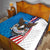 Scottish-American Heritage Month Personalized Quilt Highland Cow and USA-eagle