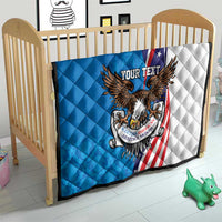 Scottish-American Heritage Month Personalized Quilt Highland Cow and USA-eagle