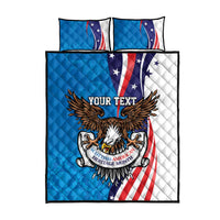 Scottish-American Heritage Month Personalized Quilt Bed Set Highland Cow and USA-eagle