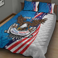 Scottish-American Heritage Month Personalized Quilt Bed Set Highland Cow and USA-eagle