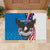 Scottish-American Heritage Month Personalized Rubber Doormat Highland Cow and USA-eagle