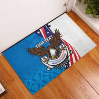 Scottish-American Heritage Month Personalized Rubber Doormat Highland Cow and USA-eagle