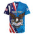 Scottish-American Heritage Month Personalized Rugby Jersey Highland Cow and USA-eagle