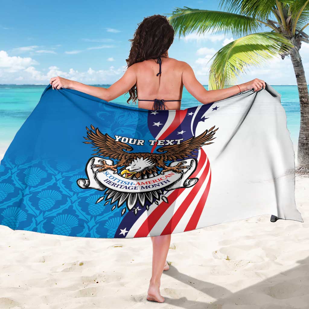 Scottish-American Heritage Month Personalized Sarong Highland Cow and USA-eagle