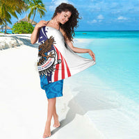 Scottish-American Heritage Month Personalized Sarong Highland Cow and USA-eagle