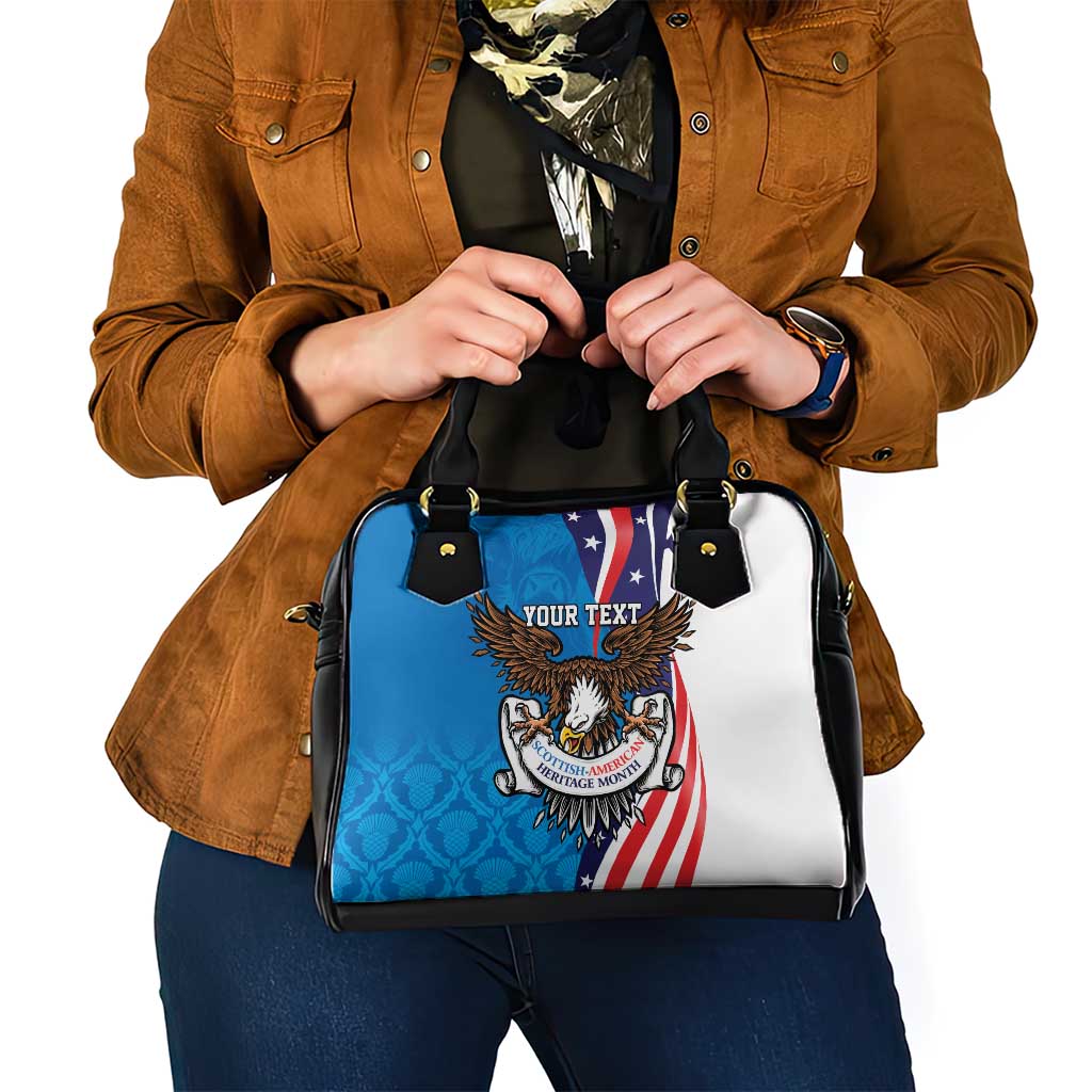 Scottish-American Heritage Month Personalized Shoulder Handbag Highland Cow and USA-eagle