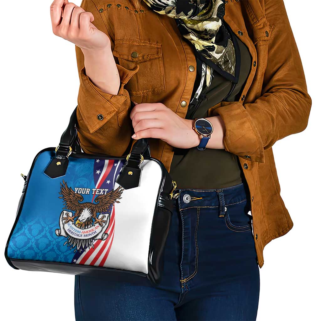 Scottish-American Heritage Month Personalized Shoulder Handbag Highland Cow and USA-eagle