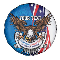 Scottish-American Heritage Month Personalized Spare Tire Cover Highland Cow and USA-eagle