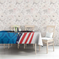 Scottish-American Heritage Month Personalized Tablecloth Highland Cow and USA-eagle