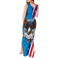 Scottish-American Heritage Month Personalized Tank Maxi Dress Highland Cow and USA-eagle