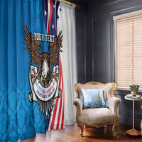 Scottish-American Heritage Month Personalized Window Curtain Highland Cow and USA-eagle