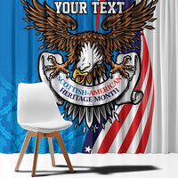 Scottish-American Heritage Month Personalized Window Curtain Highland Cow and USA-eagle