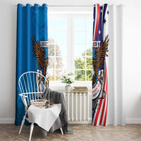 Scottish-American Heritage Month Personalized Window Curtain Highland Cow and USA-eagle