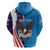 Scottish-American Heritage Month Personalized Zip Hoodie Highland Cow and USA-eagle