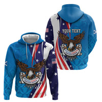 Scottish-American Heritage Month Personalized Zip Hoodie Highland Cow and USA-eagle