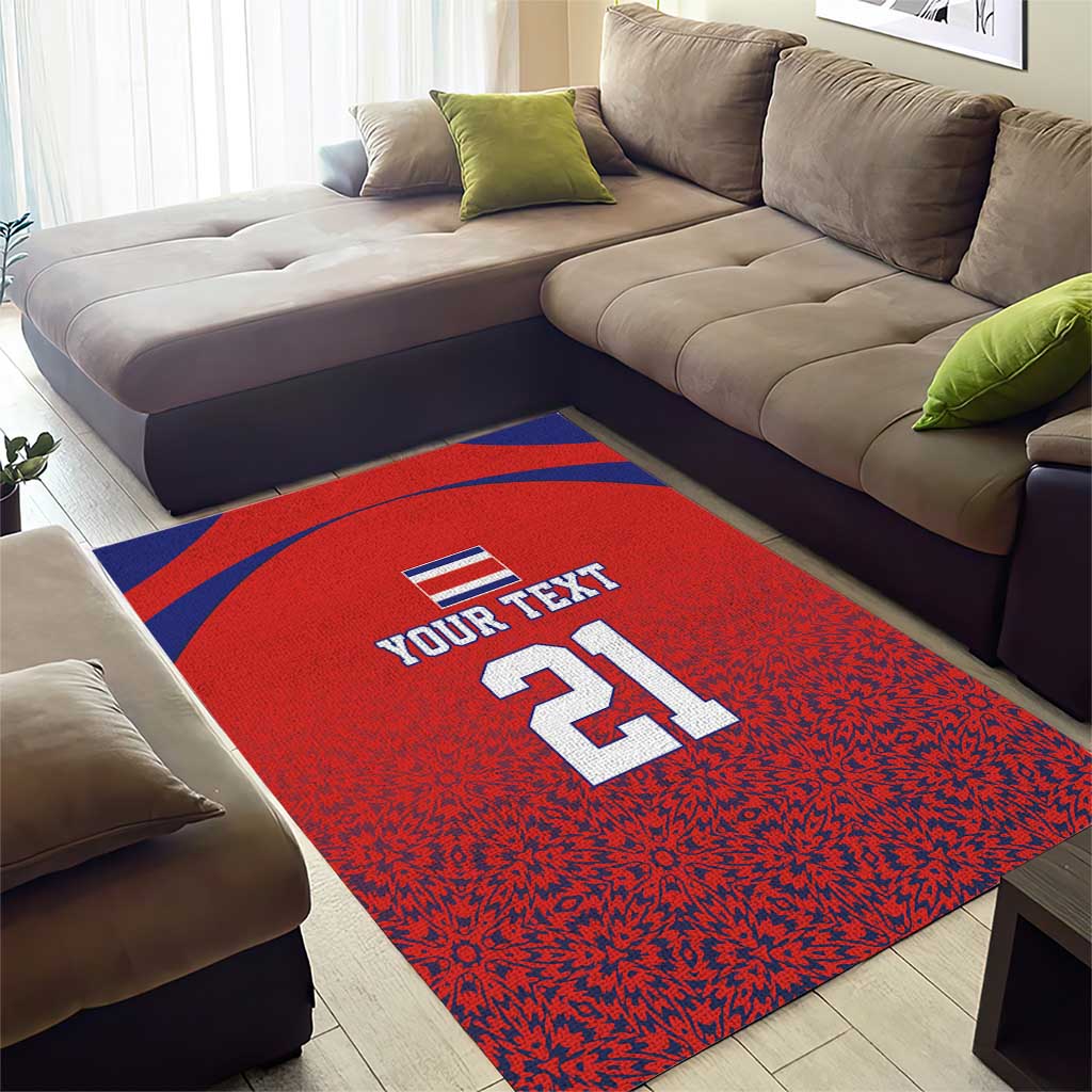 Costa Rica Football Custom Area Rug Los Ticos Go Champions