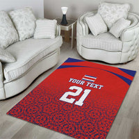 Costa Rica Football Custom Area Rug Los Ticos Go Champions
