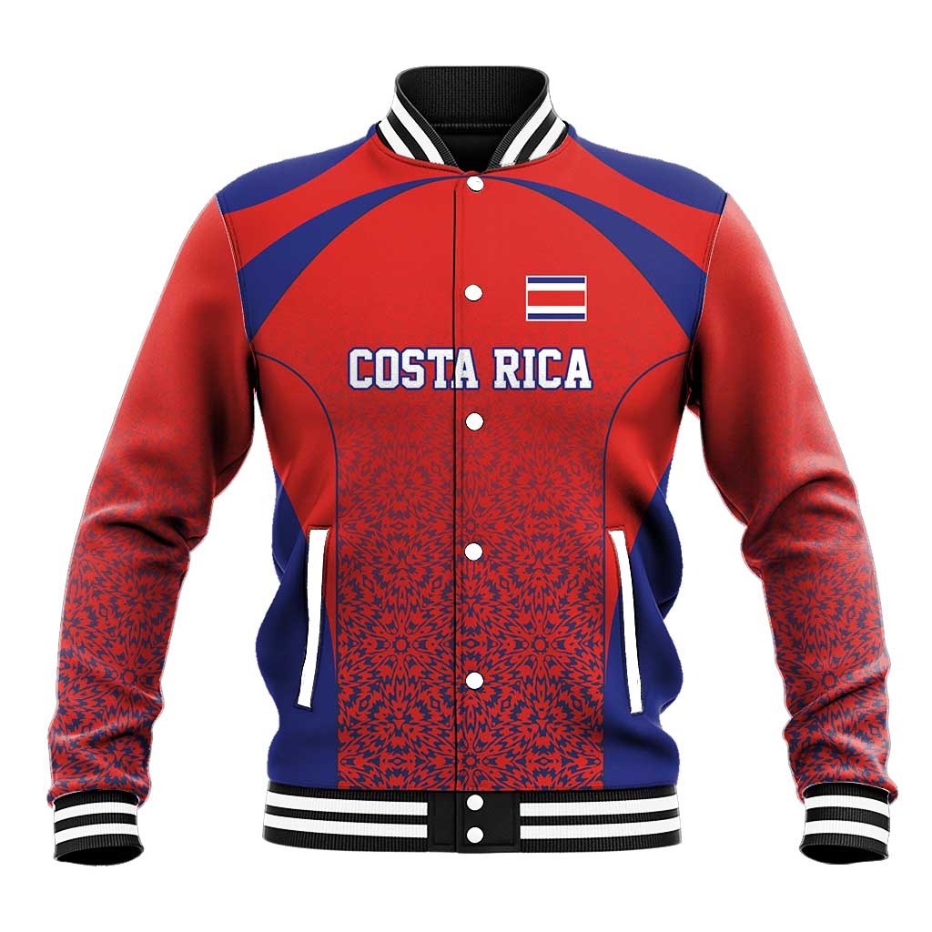 Costa Rica Football Custom Baseball Jacket Los Ticos Go Champions