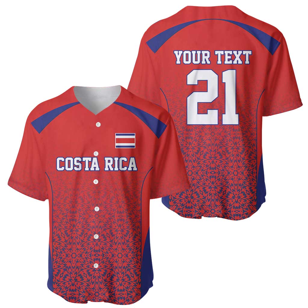 Costa Rica Football Custom Baseball Jersey Los Ticos Go Champions