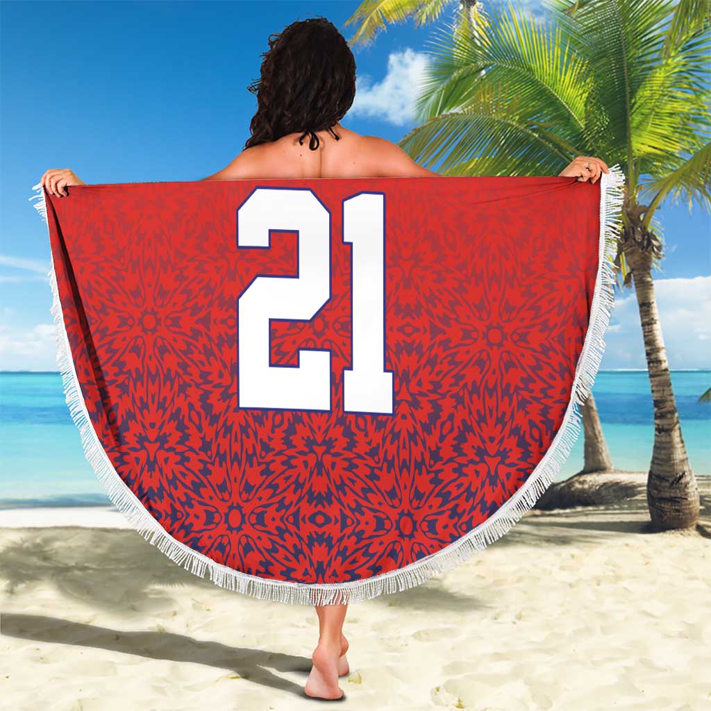 Costa Rica Football Custom Beach Blanket Los Ticos Go Champions