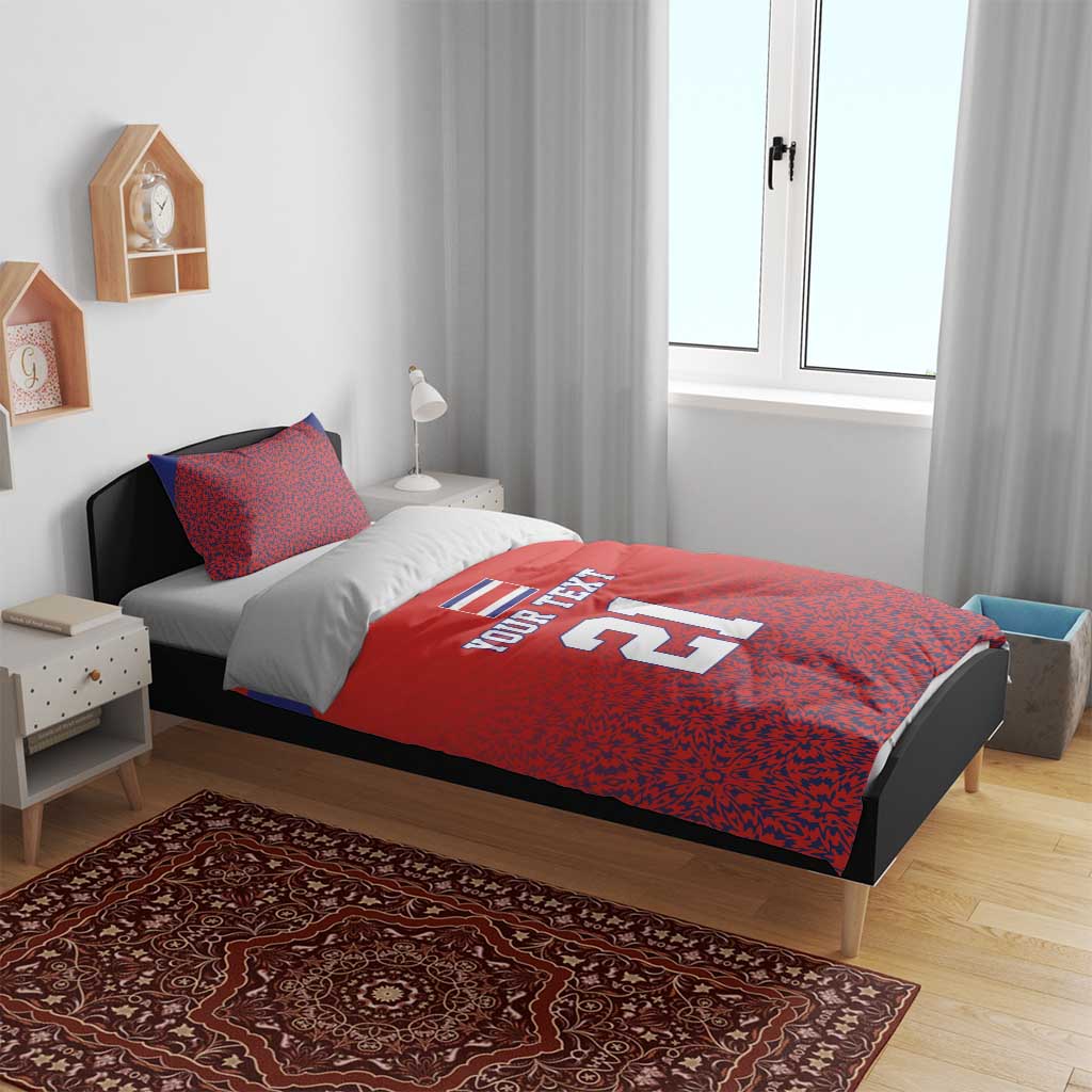 Costa Rica Football Custom Bedding Set Los Ticos Go Champions
