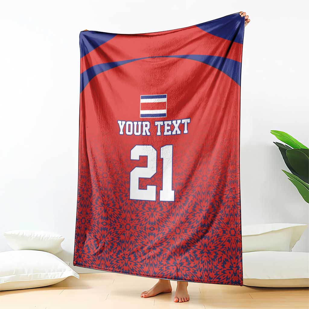 Costa Rica Football Custom Blanket Los Ticos Go Champions