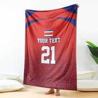 Costa Rica Football Custom Blanket Los Ticos Go Champions