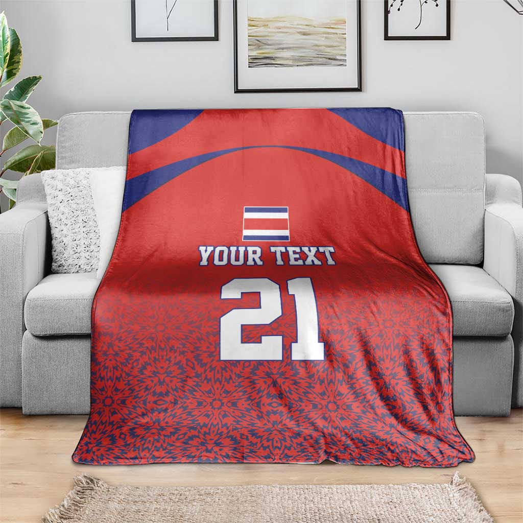 Costa Rica Football Custom Blanket Los Ticos Go Champions