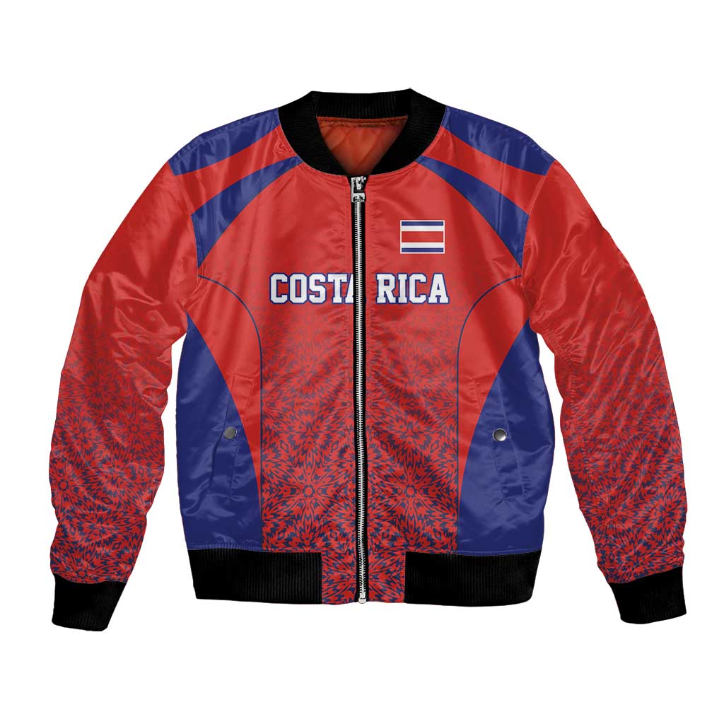 Costa Rica Football Custom Bomber Jacket Los Ticos Go Champions