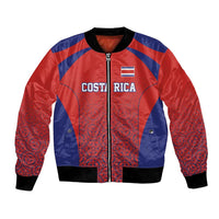 Costa Rica Football Custom Bomber Jacket Los Ticos Go Champions