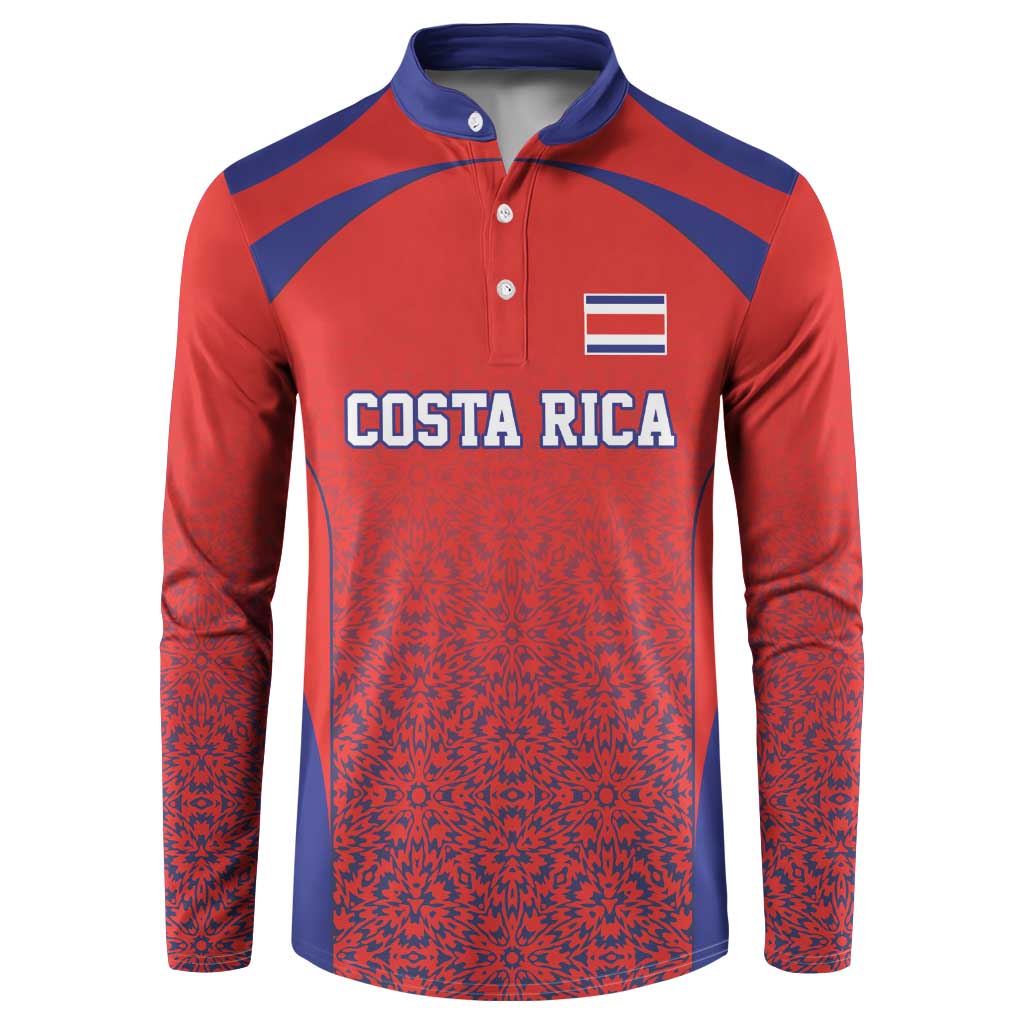 Costa Rica Football Custom Button Sweatshirt Los Ticos Go Champions