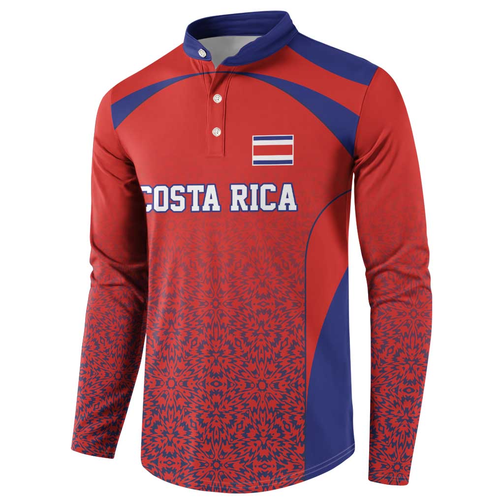 Costa Rica Football Custom Button Sweatshirt Los Ticos Go Champions