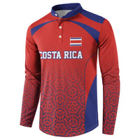 Costa Rica Football Custom Button Sweatshirt Los Ticos Go Champions