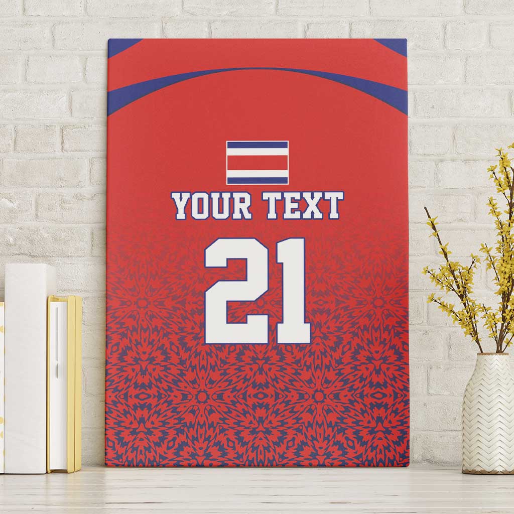 Costa Rica Football Custom Canvas Wall Art Los Ticos Go Champions