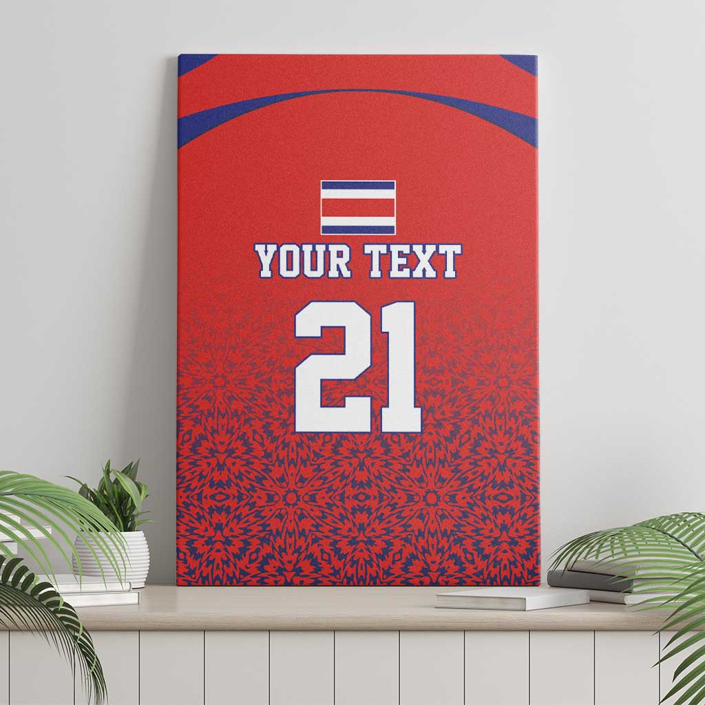 Costa Rica Football Custom Canvas Wall Art Los Ticos Go Champions