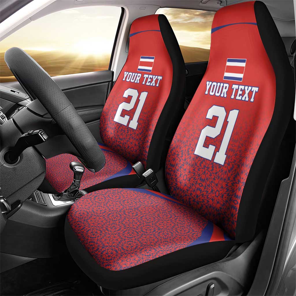 Costa Rica Football Custom Car Seat Cover Los Ticos Go Champions