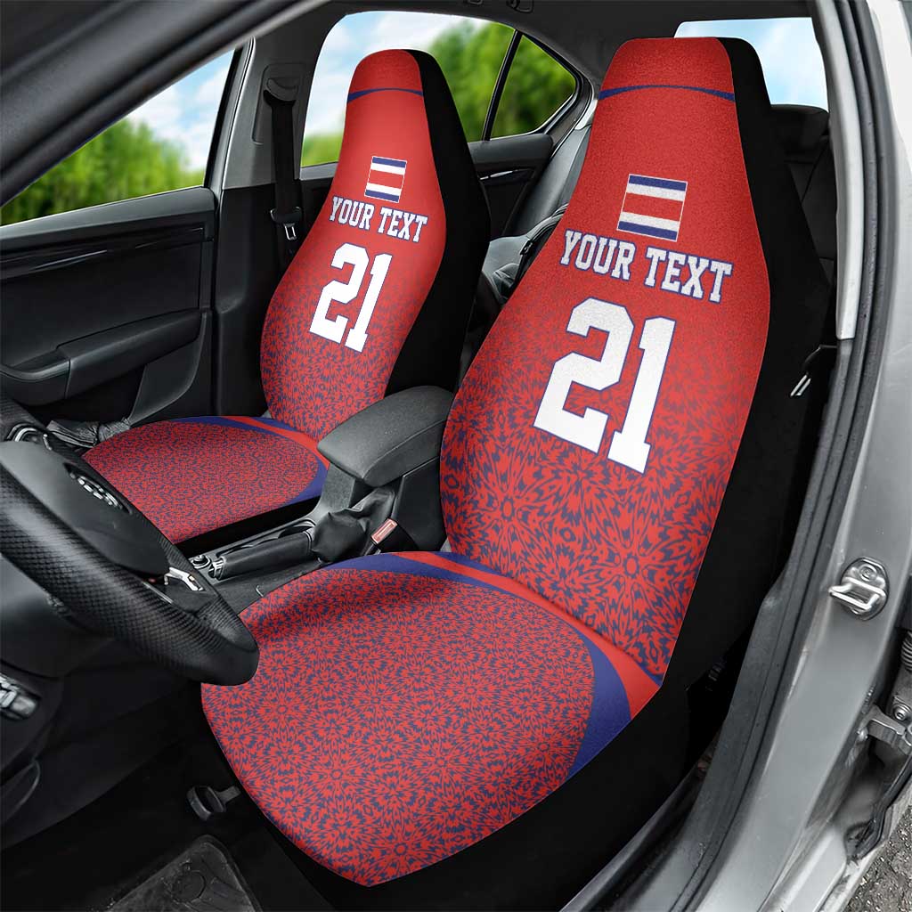 Costa Rica Football Custom Car Seat Cover Los Ticos Go Champions
