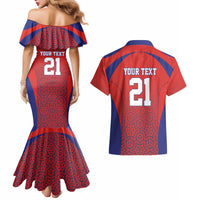 Costa Rica Football Custom Couples Matching Mermaid Dress and Hawaiian Shirt Los Ticos Go Champions