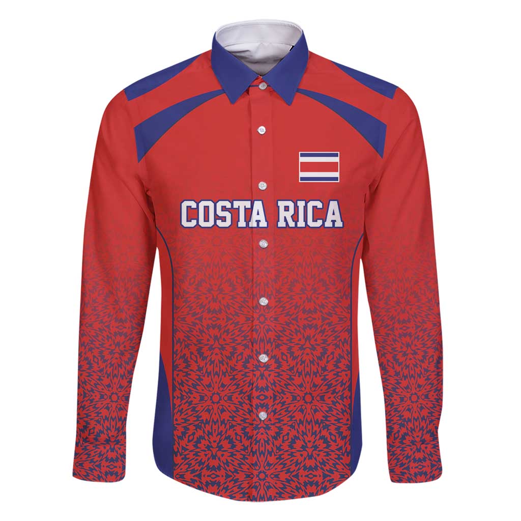 Costa Rica Football Custom Family Matching Long Sleeve Bodycon Dress and Hawaiian Shirt Los Ticos Go Champions