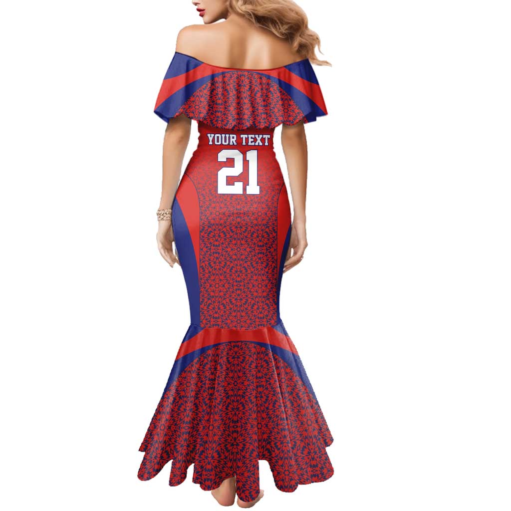 Costa Rica Football Custom Family Matching Mermaid Dress and Hawaiian Shirt Los Ticos Go Champions