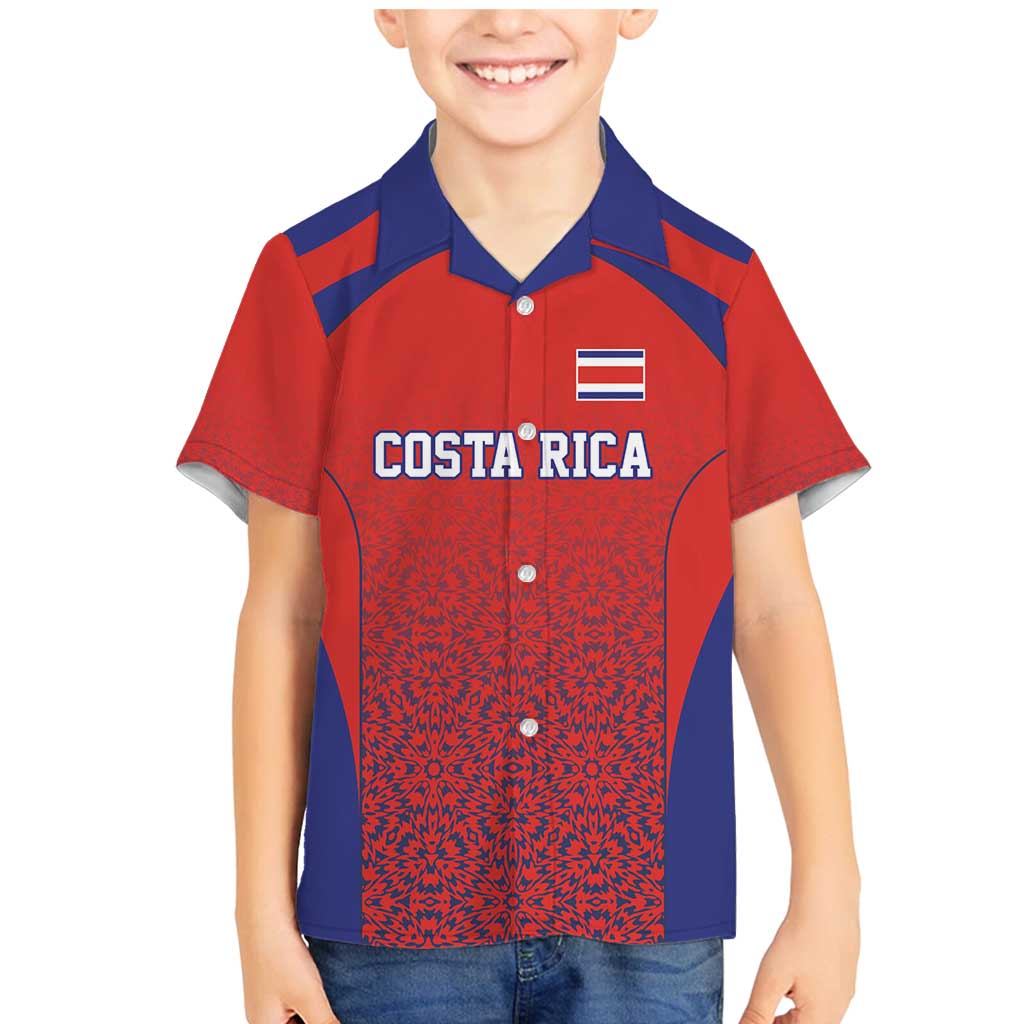 Costa Rica Football Custom Family Matching Mermaid Dress and Hawaiian Shirt Los Ticos Go Champions