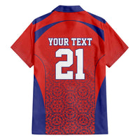 Costa Rica Football Custom Family Matching Off Shoulder Maxi Dress and Hawaiian Shirt Los Ticos Go Champions